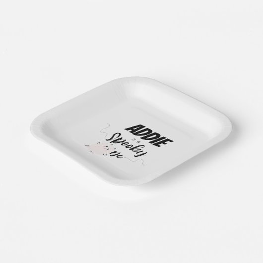 一不気味つ |誕生日プレート |ピンクミニマル色 ペーパープレート (傾斜あり)