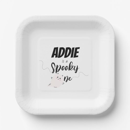 一不気味つ |誕生日プレート |ピンクミニマル色 ペーパープレート (正面)