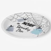 一不気味つ |誕生日プレート |青い幽霊 ペーパープレート (アングル)