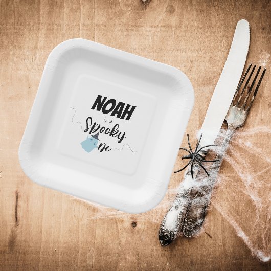 一不気味つ |誕生日プレート |青ミニマル色 ペーパープレート