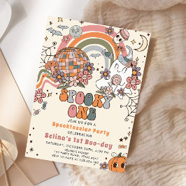 一不気味レトロ幽霊ハロウィーン1歳の誕生日 招待状