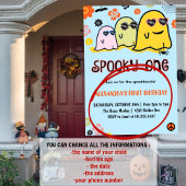 一不気味幽霊Groovy Halloween 1st誕生日 招待状