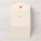 一中国のエレガントつの結婚式の招待で牡丹 オールインワン招待状 (外側)