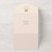 一中国のエレガントつの結婚式の招待で牡丹 オールインワン招待状 (外側)