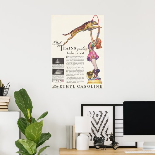 一九三二Adエチルガス ポスター (ホームオフィス)