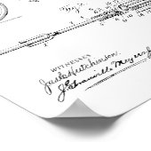 一九〇〇自転車ギア特許美術スケッチプリント ポスター (角)