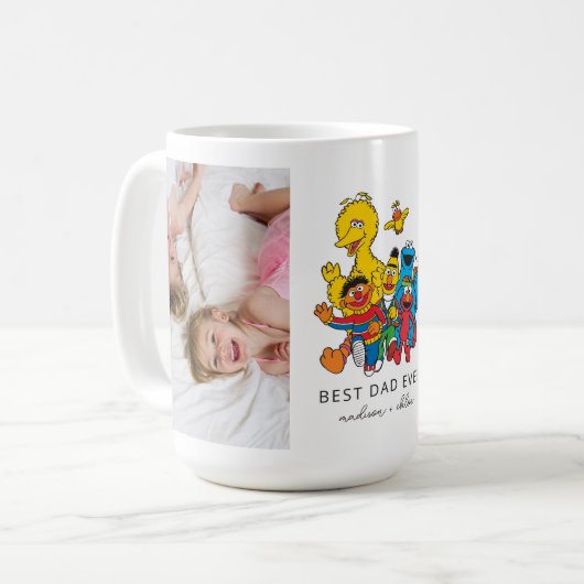 一二三セサミストリート |最高のパパ – 写真 コーヒーマグカップ (正面左)