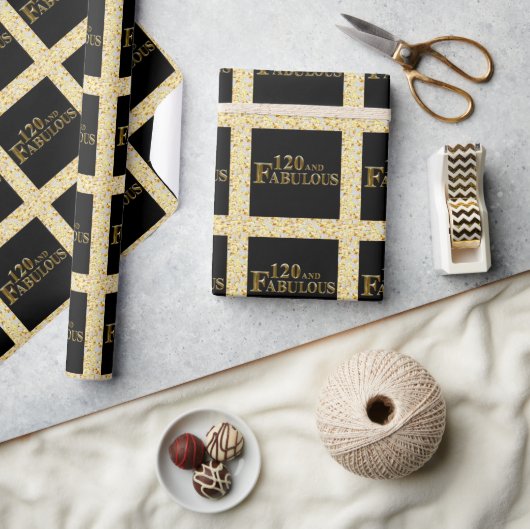 一二〇誕生日 ラッピングペーパー (クラフト)