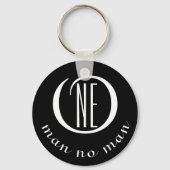 一人が誰も励まさない名言 黒 キーホルダー (正面)