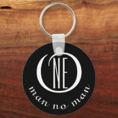 一人が誰も励まさない名言 黒 キーホルダー (正面)