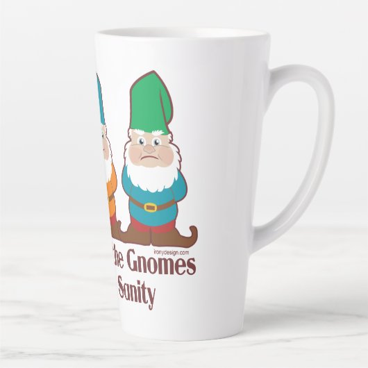 一人ずつ格言が私の正気を盗む カフェラテマグ (右)