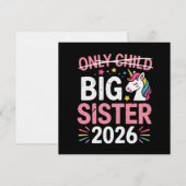 一人っ子に線が引かれた 姉 2026年 妊娠 招待状 (正面/裏面)