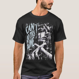 一人ではできない — ブルー ホワイト ゴシック Tシャツ
