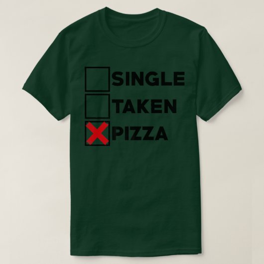 一人でイタリアン、ピザ好きな人がピザを食べる Tシャツ (デザイン正面)