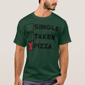 一人でイタリアン、ピザ好きな人がピザを食べる Tシャツ