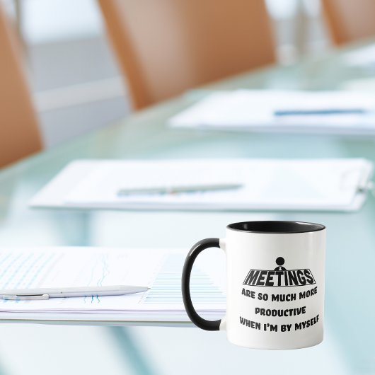 一人でミーティングを行うと生産性が向上 マグカップ