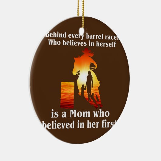 一人で働く全てのバレルレーサーの後ろに セラミックオーナメント (右)