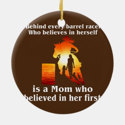 一人で働く全てのバレルレーサーの後ろに セラミックオーナメント (裏面)