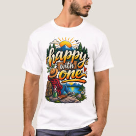 一人で幸せ – ソロアドベンチャー自然デザイン Tシャツ