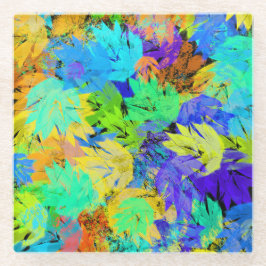 一人で葉を落とす。 ガラスコースター