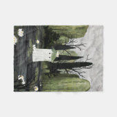 一人で フリースブランケット (正面(横))