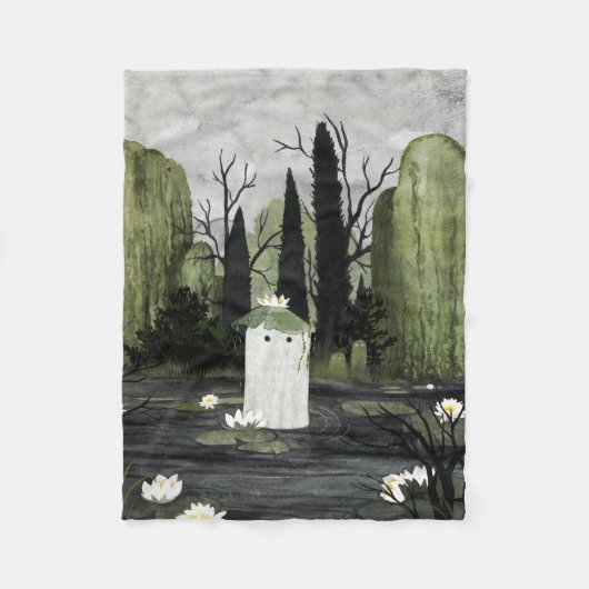 一人で フリースブランケット (正面)