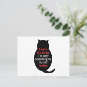 一人にしておいて。今日は猫としか話してないの ポストカード (スタンド正面)