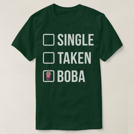 一人のお茶好きな人が飲むボバ茶 お茶を愛する人のためのお茶ブレンド Tシャツ (デザイン正面)