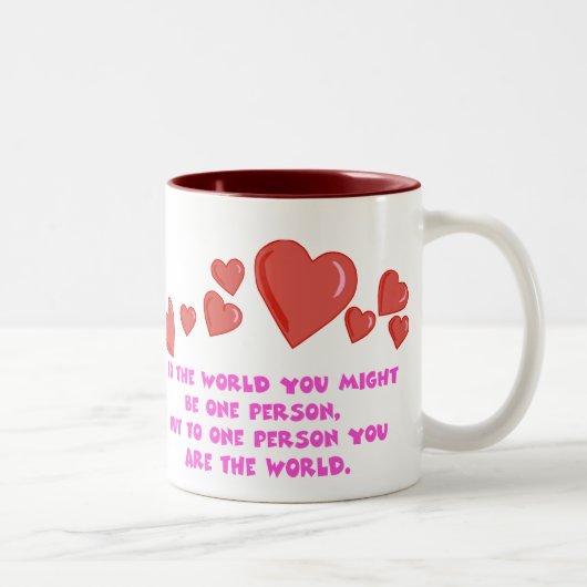 一人の人間に対して君は世界のマグだ ツートーンマグカップ (右)