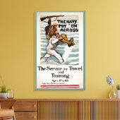 一人の兵士を肩運に乗せながら歩く船員 キャンバスプリント (インサイチュ (リビング))