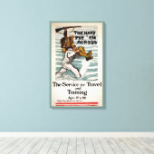 一人の兵士を肩運に乗せながら歩く船員 キャンバスプリント (インサイチュ (ウッドフロア))