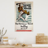 一人の兵士を肩運に乗せながら歩く船員 ポスター (キッチン)