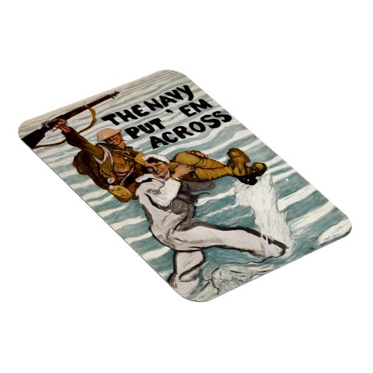 一人の兵士を肩運に乗せながら歩く船員 マグネット (右側)