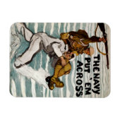 一人の兵士を肩運に乗せながら歩く船員 マグネット (横)