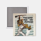 一人の兵士を肩運に乗せながら歩く船員 マグネット (正面/裏面)