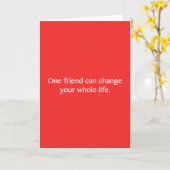 一人の友人があなたの人生を変えられる友情Q カード (黄色い花)