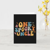 一人の叔父不気味のグルービーハロウィーンの衣装 カード (黄色い花)