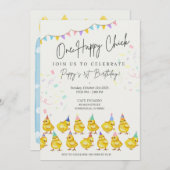 一人の幸せな女!シック誕生日 招待状 (正面/裏面)