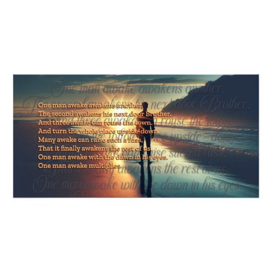 一人の男が目を覚ます フォトプリント            (正面)