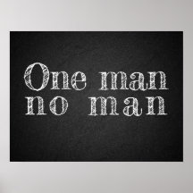 一人の男は誰もCharcoalboardポスター