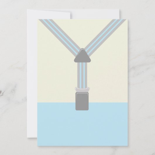 一人の肌寒い赤ん坊の青と灰色 招待状 (裏面)