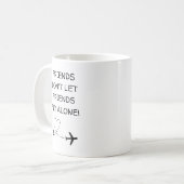 一人旅はさせない おもしろ友達 コーヒーマグカップ (正面左)