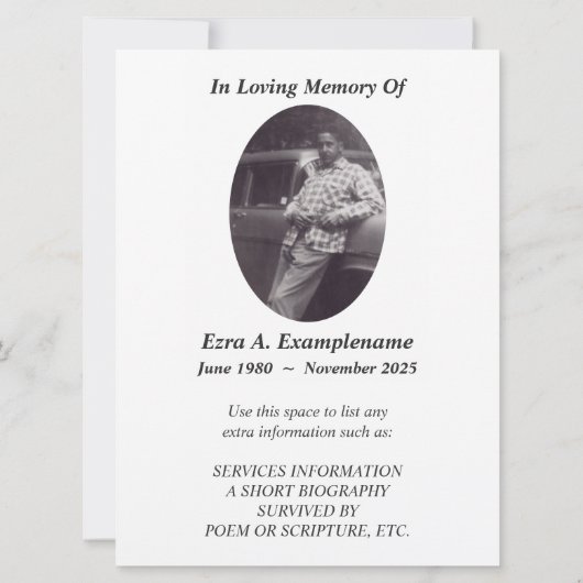 一人暮らしの祈りの言葉 招待状 (裏面)