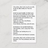 一人暮らし用カード祈りの言葉 名刺 (裏面)