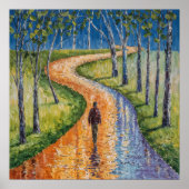 一人歩き - アブストラクト・印象主義・アートスタイル ポスター (正面)