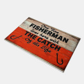 一人素晴らしの漁師が住む ドアマット (アングル)