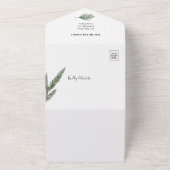 一伝統的つのホリデーカードにクリスマスツリー オールインワン招待状 (外側)