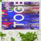 一体感のあるカラフル愛 キッチンタオル (折り畳み)