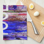 一体感のあるカラフル愛 キッチンタオル (四つ折り)