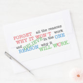 一信じつの理由で 長方形シール (封筒)